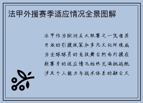 法甲外援赛季适应情况全景图解